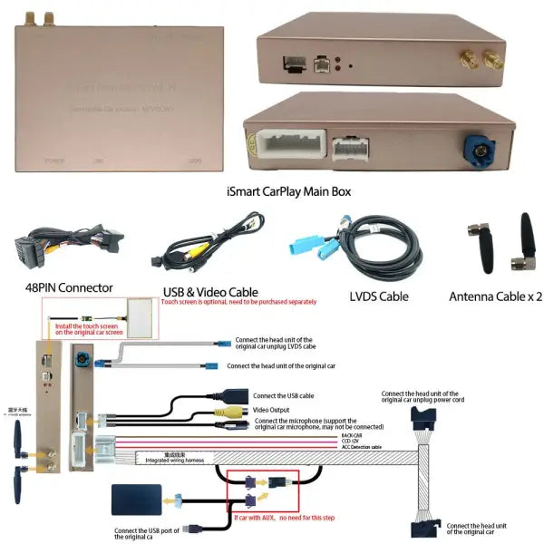 Wireless Apple Carplay Android Auto Module Car AI Box for Volvo XC60 XC70 S60 S80 V60 V70 V40 (2011-2019) Mirror Link Decoder