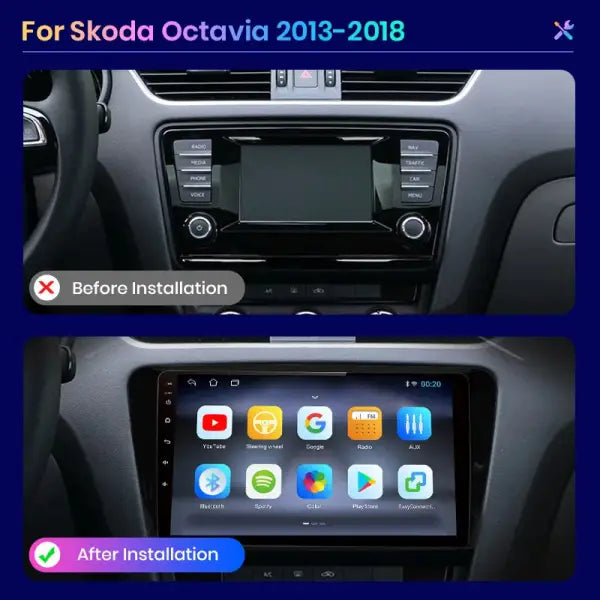 Wireless Carplay Android Auto Car Radio for VW Skoda Octavia 3 2013 - 2018 Multimedia Autoradio GPS No 2 Din 2Din DVD