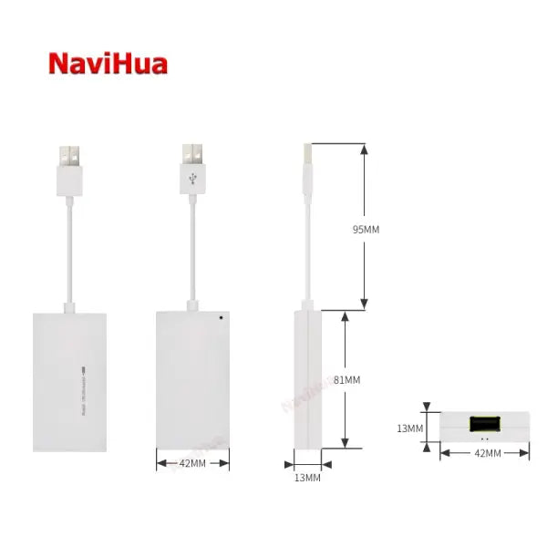Wireless Smart Carplay Dongle for Android Navigation Player and Apple Carplay by USB Cable Stick with Android Auto