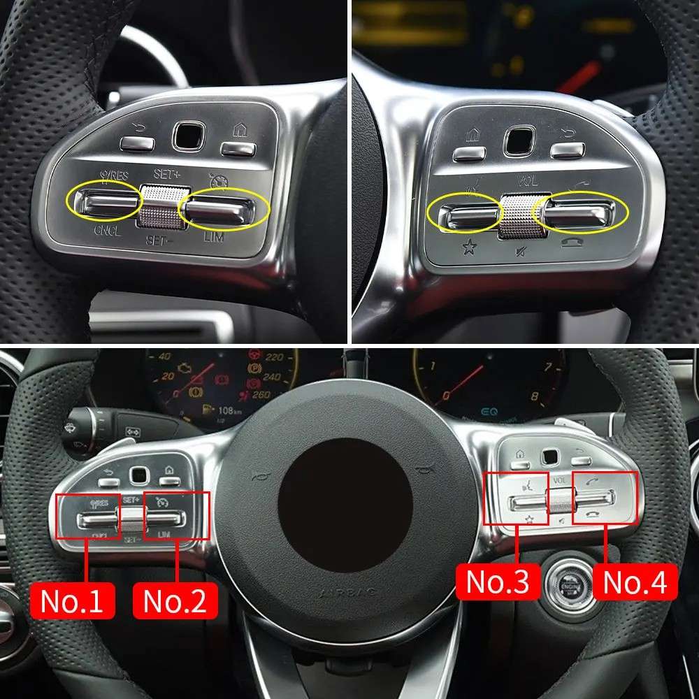 Car Craft Compatible With Mercedes Benz A B C E S Class W205 W206 W213 W214 W222 W223 W167 W247 W464 W465 H247 W253 W254 2019-2025 Gla Glc Gle Gls Steering Wheel Control Switch Button 0999058106-2 CC-8482
