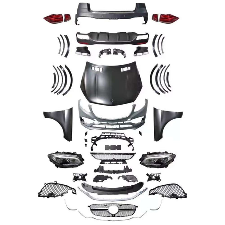 Car Craft Compatible With Mercedes Benz Ml W166 2012-2016 To Gle w166 2016-2019 Amg63 Upgrade Facelift Conversion Bodykit Bumper Hood Headlight Taillight