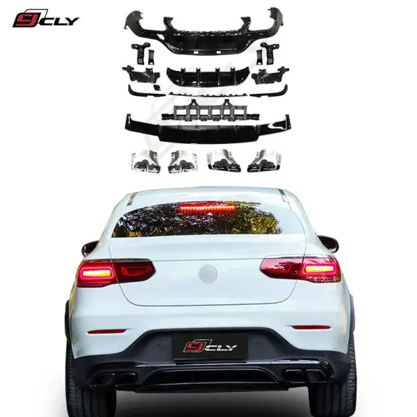 X253 Diffuser for Benz GLC Class X253 Coupe Facelift GLC43 AMG Rear Diffuser Rear Lip Tips Exhaust Pipes 2020+