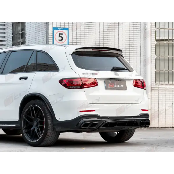 X253 Diffuser for Benz GLC Class X253 SUV Facelift GLC63 AMG Rear Diffuser Rear Lip Tips Exhaust Pipes