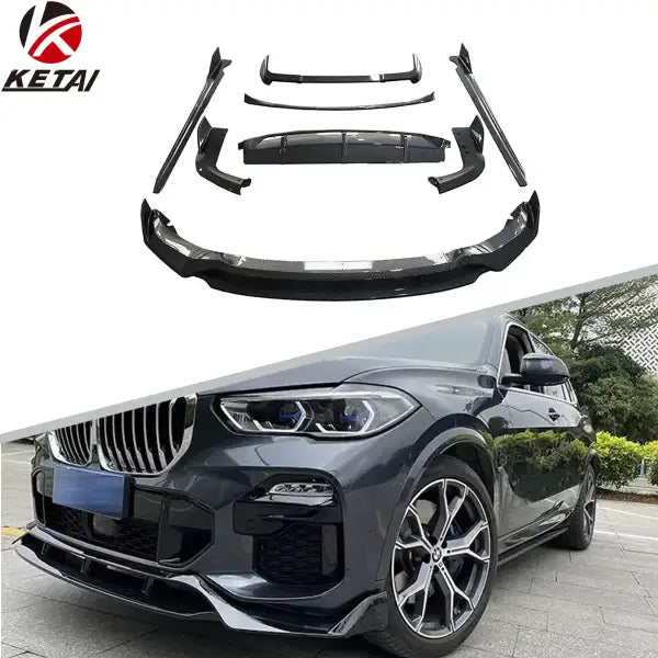 X5 Black Knight Style Car Front Lip Rear Diffuser Side Skirt Vents Spoiler Aero Kit Body Kit for BMW X5 G05 M-Tech