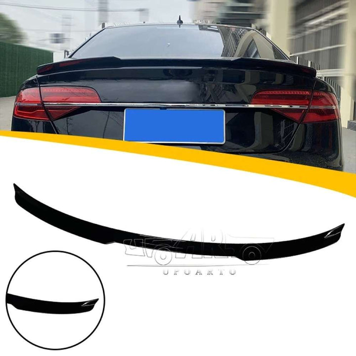 Car Craft Compatible With Audi A8 2010-2017 Rear Trunk Wing Boot Spoiler Lip Splitter Skirt Ar-audi-076 Cf Carbon Fiber Look - CAR CRAFT INDIA