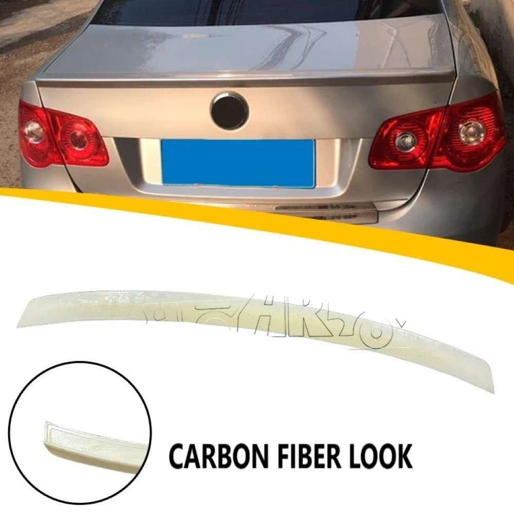 Car Craft Compatible With Vw Volkswagen Jetta 2006-2012 Rear Trunk Wing Boot Spoiler Lip Splitter Skirt Ar-vw-042 Cf Carbon Fiber Look - CAR CRAFT INDIA