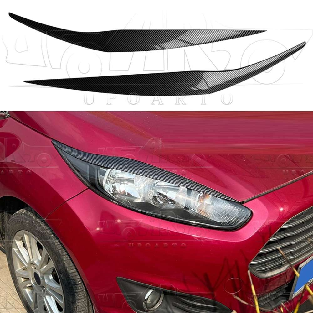 Car Craft Compatible With Ford Fiesta 2013- 2016 Headlight Eyelid Lamp Eyebrow Skirst Splitter Ar-ford-022 Glossy Black - CAR CRAFT INDIA