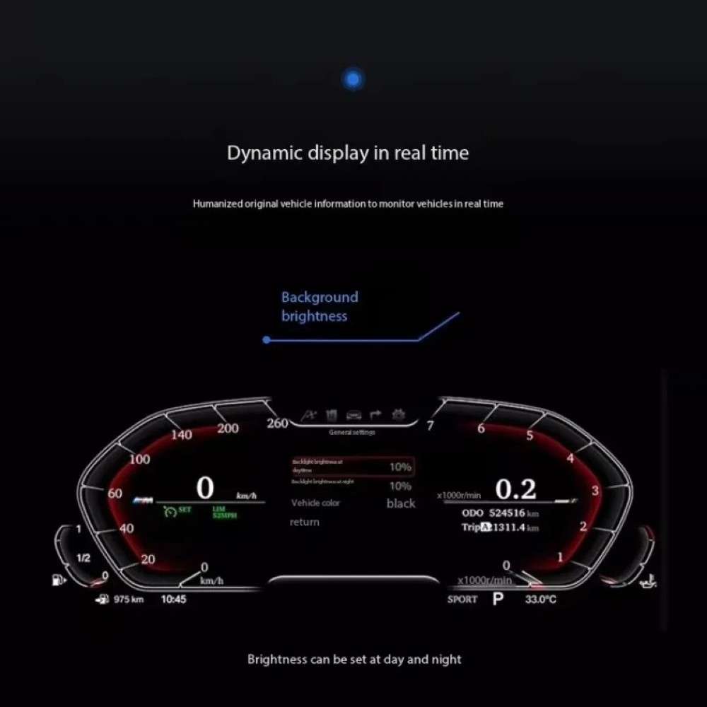 Car Craft Compatible With Bmw 3 Series F30 Gt F34 4 Series F32 2012-2019 Dashboard Lcd Speed O Meter Android Player  Digital Instrument Cluster Screen Speedometer Display Car 12.3 Inch CC-8433 - CAR CRAFT INDIA