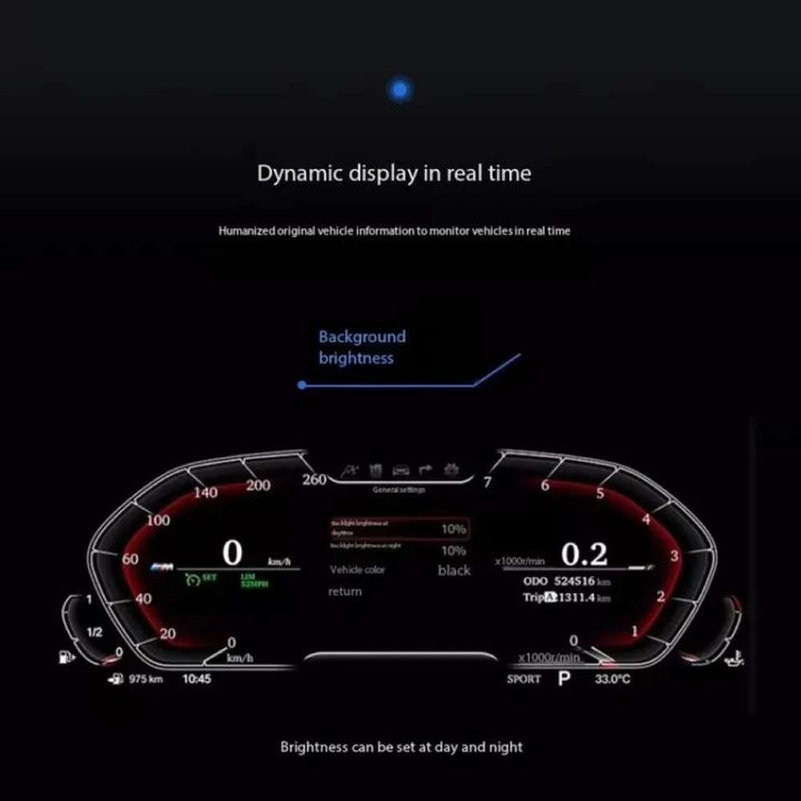 Car Craft Compatible With Bmw 3 Series F30 Gt F34 4 Series F32 2012-2019 Dashboard Lcd Speed O Meter Android Player  Digital Instrument Cluster Screen Speedometer Display Car 12.3 Inch CC-8433 - CAR CRAFT INDIA