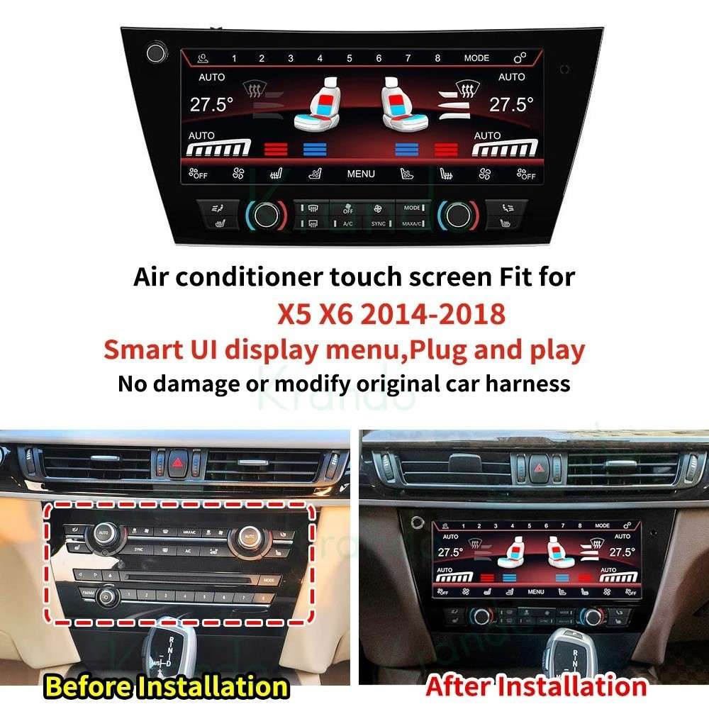 Car Craft Compatible With Bmw X5 F15 2014-2018 Lcd Display Air Conditioning Board Android Ac Panel Digital Touch Screen Climate Knobs Control 8.8 Inch CC-8490 - CAR CRAFT INDIA