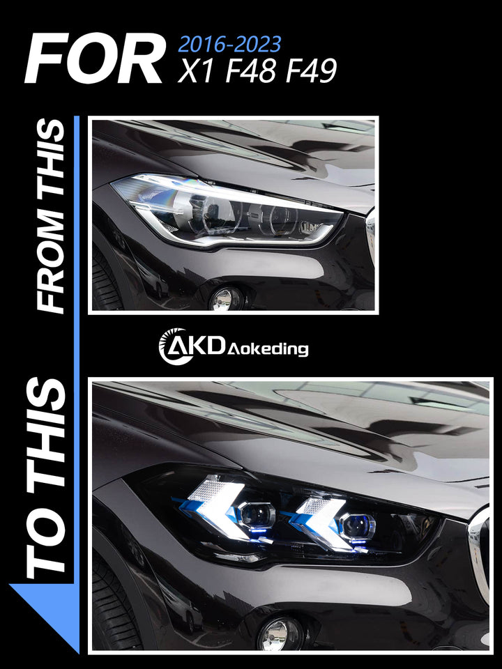 Car Lights For Bmw X1 F48 2016-2019 LED Headlight Modified Head Lamp LED Beam DRL Signal Upgrade Automotive Accessories