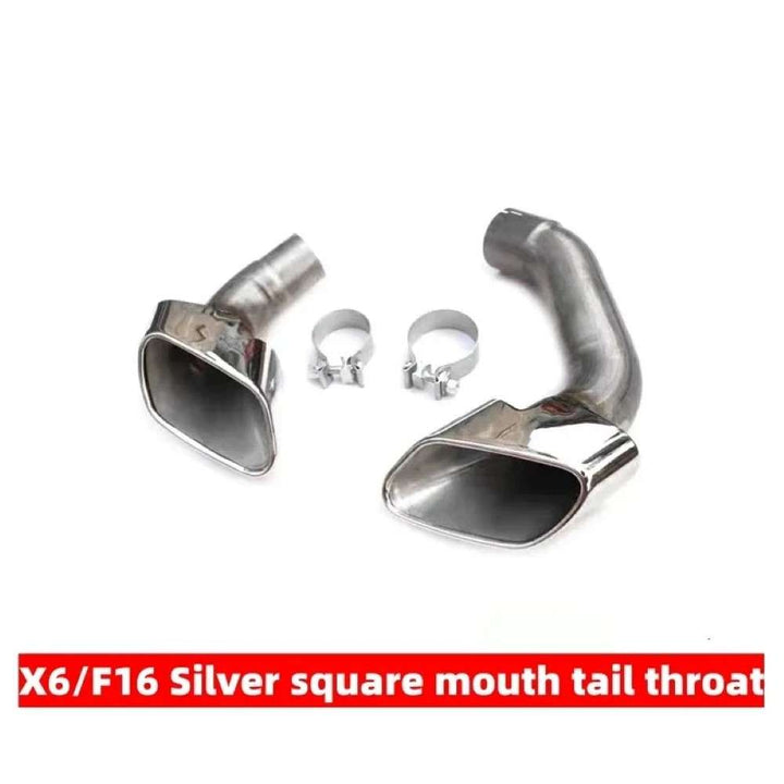 Car Craft Compatible With Bmw X5 F15 2014-2018 Rear Exhaust End Tip Square Muffler Tip Car Exhaust Pipe X Series Tailpipe M Sport Black - CAR CRAFT INDIA